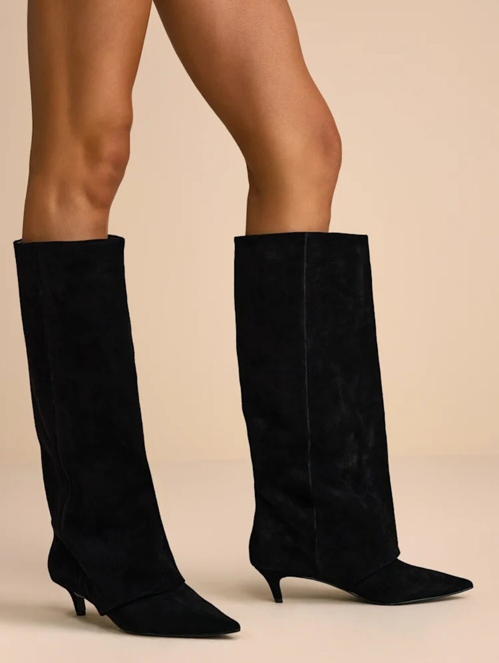 Steve Madden Luca Black Knee High Kitten Heel Boots Size 6M NWT